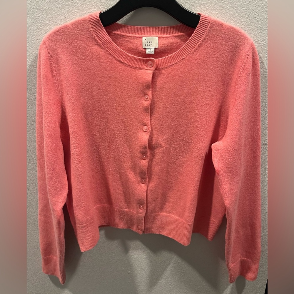 a new day Women's Pink Button-Up Cardigan